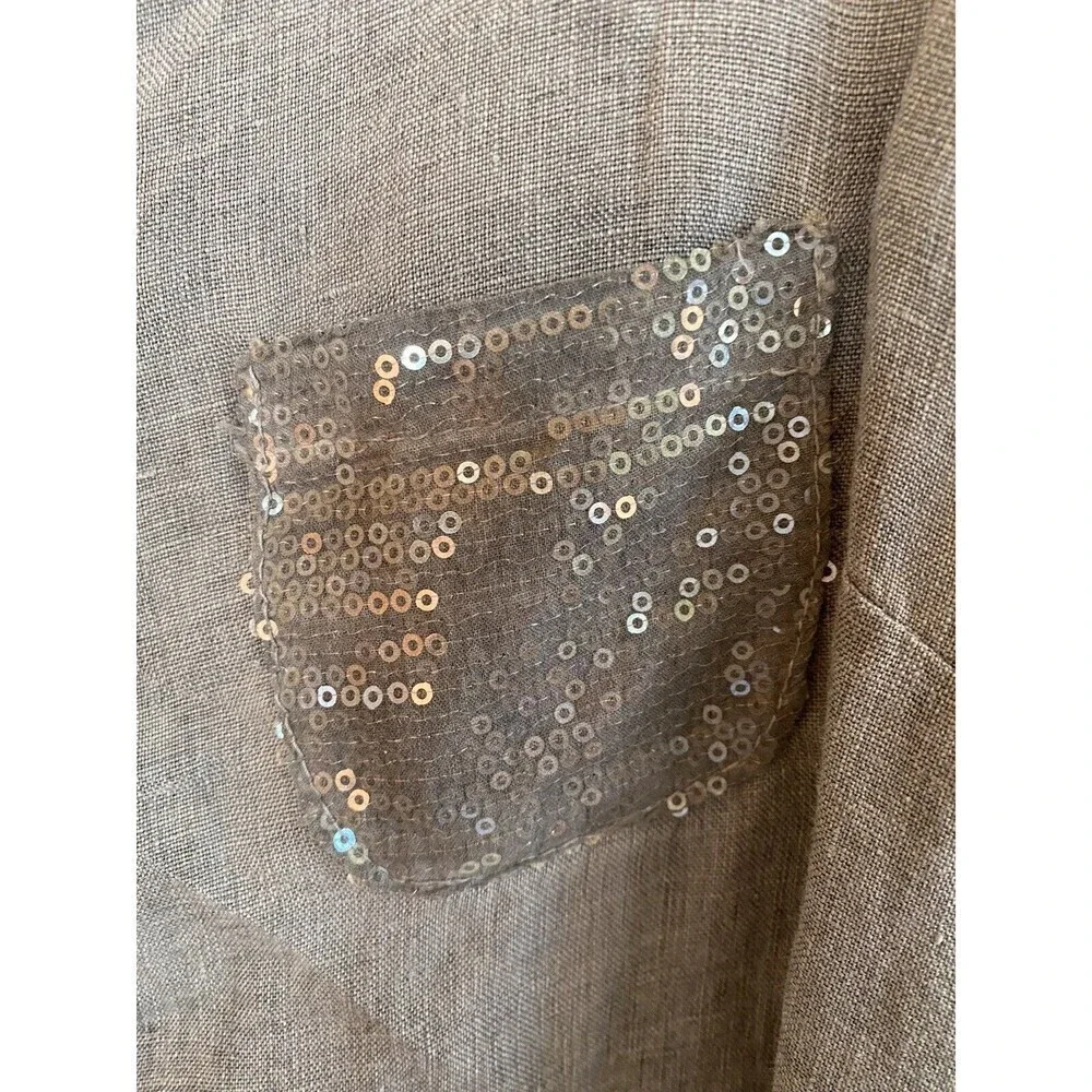 NWT Linen Blend Sleeveless Tank Top With VW Bus On The Back. Fit: O/S - Picture 3 of 4